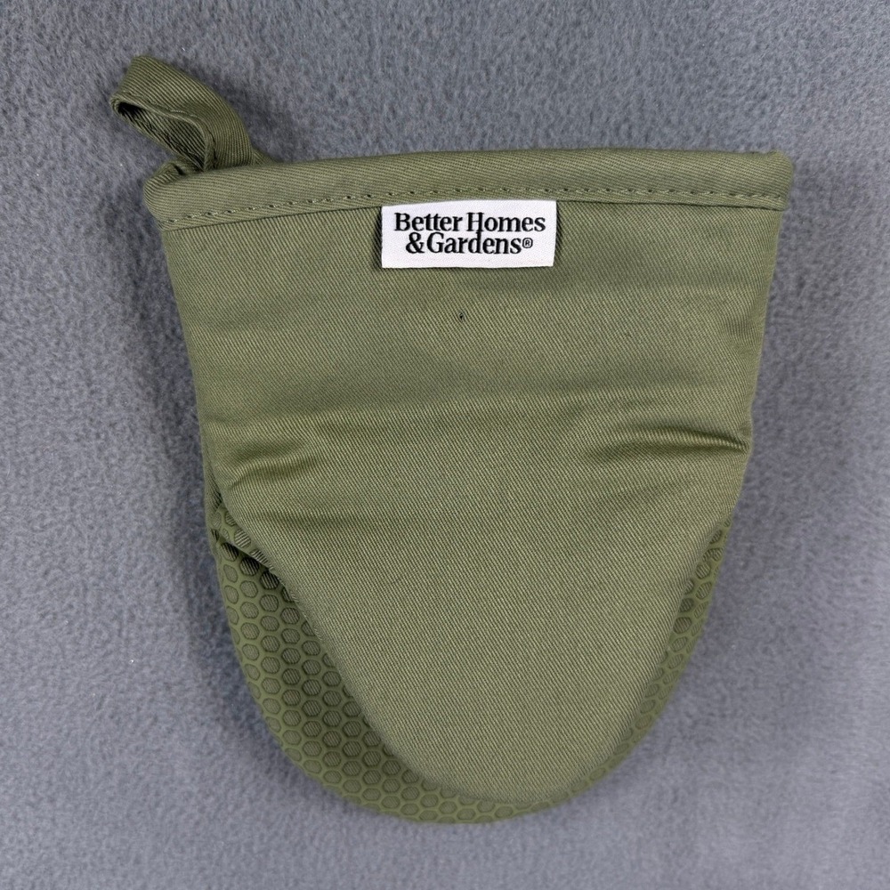 Better Homes & Gardens Olive Green Silicone Grip Mini Oven Mitt Pot Holder